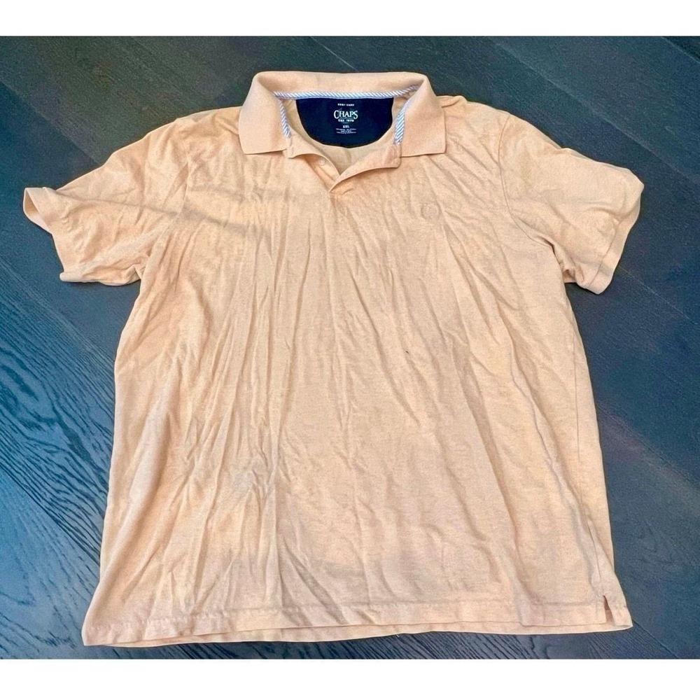 Chaps Polo Shirt Size XXL Orange Easy Care Cotton Spandex